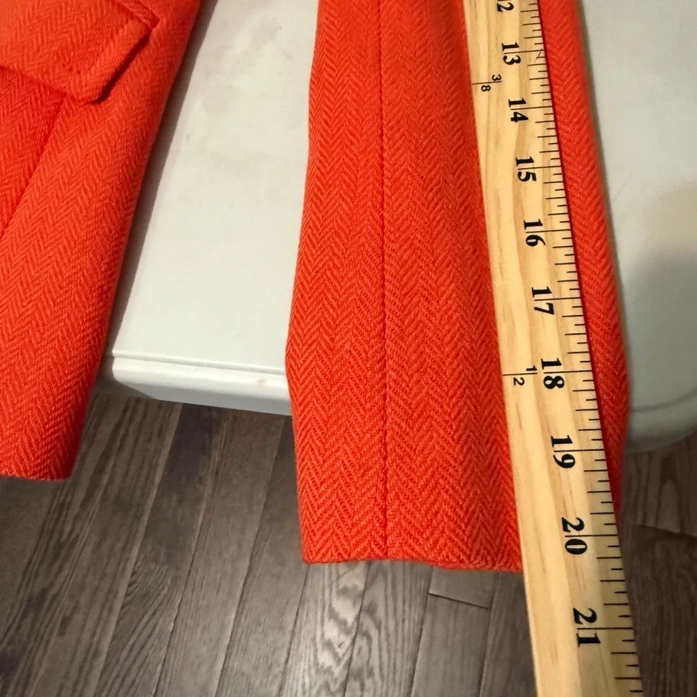 J‎ Crew Women's 100% Wool Blazer Herringbone Orange Sz 0P Classic Preppy